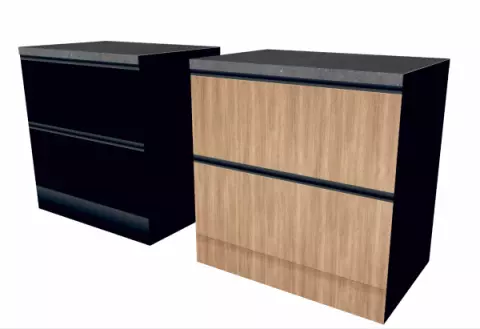 2 IN 1 REVERSIBLE LOWER CUPBOARD 90 CM BLACK WOOD