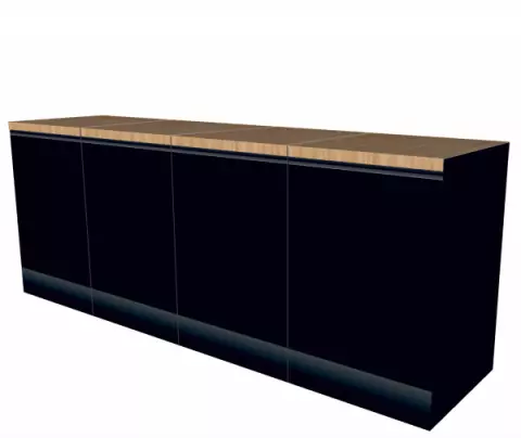 Cardboard DRESSER black with woodprint top | Reversible Cardboard DRESSER black with woodprint top | Reversible