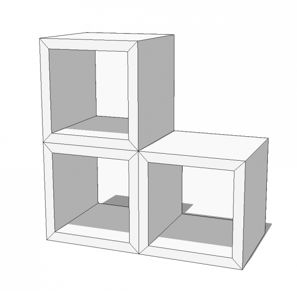 Modular cardboard cube table by CUBIQZ