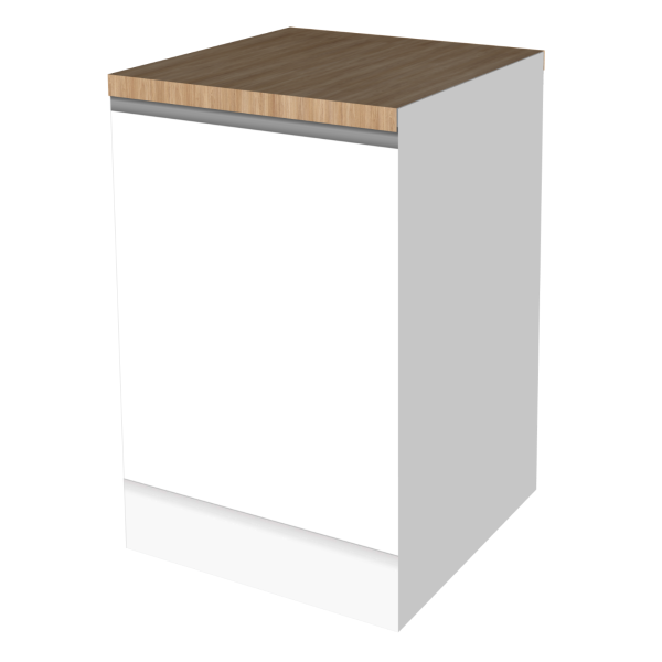 CUBIQZ LOWER CUPBOARD 60 CM WHITE with worktop color wood