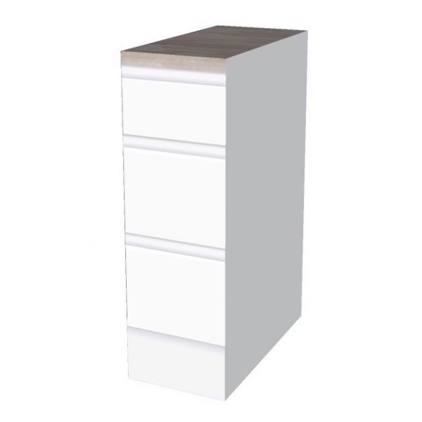 CUBIQZ LOWER CUPBOARD HANDLELESS 30 CM WITH DRAWERS