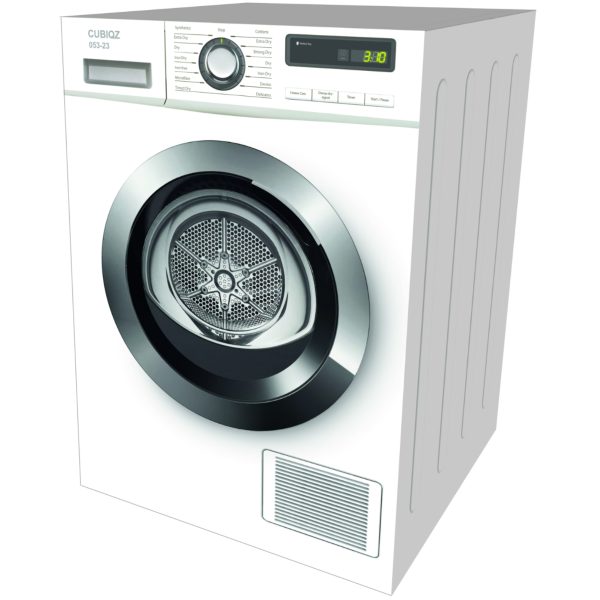 Cardboard tumble dryer 60 x 85 cm with realistic photorealistic print