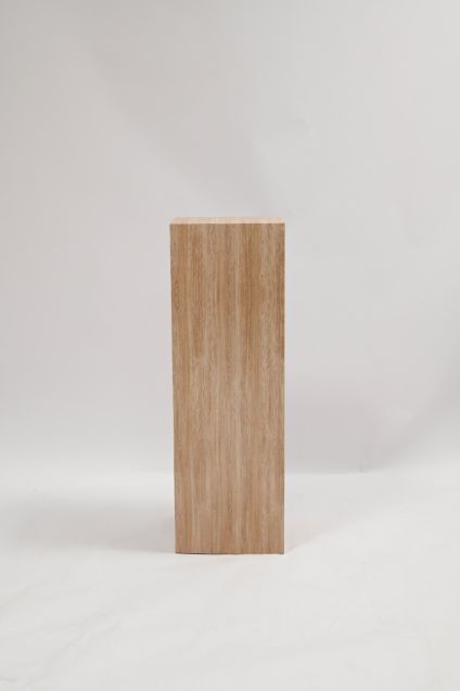 Wood print cardboard pillar, plinth and pedestal for affordable home staging, interior styling and promotional displays