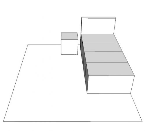 CARDBOARD SINGLE BEDROOM SET-UP 1