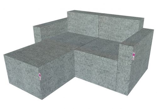 TWO SEATER WITH CHAISE LONGUE INCLUDING SLIPCOVER