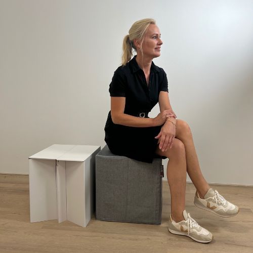 Cardboard Stool - Event Stool: Personalize It! Choose from uni colors, all-over prints, or unique custom fabric covers | Cubiqz TakeYourSeat