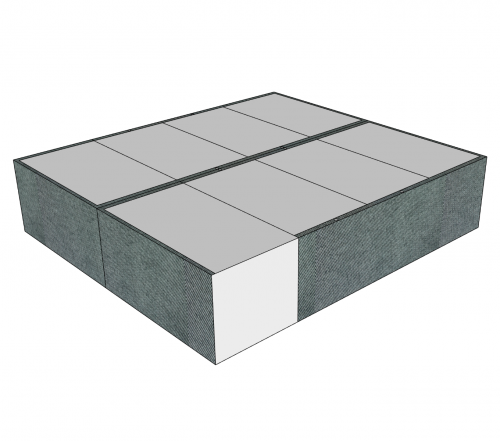 Fabric bed skirt / bedcover for double bed | Cubiqz Cardboard Furniture
