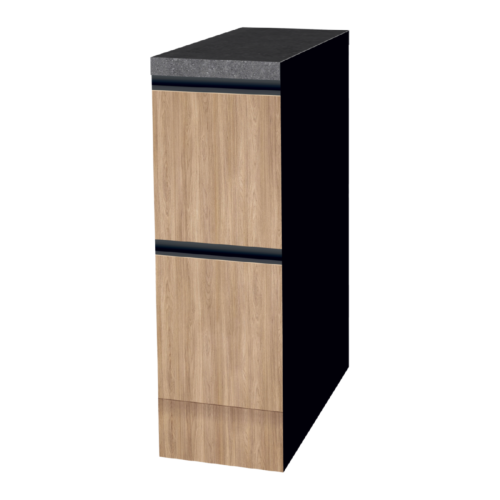 LOWER CABINET 30 CM WOOD | interchangeable worktop | double-sided fronts, black back