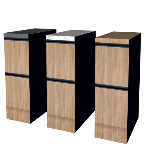 LOWER CABINET 30 CM WOOD | interchangeable worktop | double-sided fronts, black back