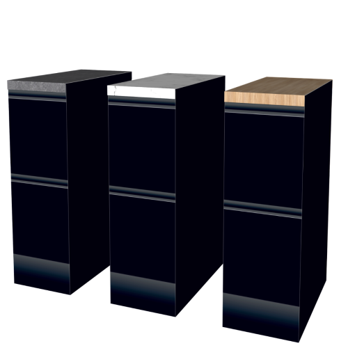 LOWER CABINET 30 CM BLACK | interchangeable worktop | double-sided fronts, wood back