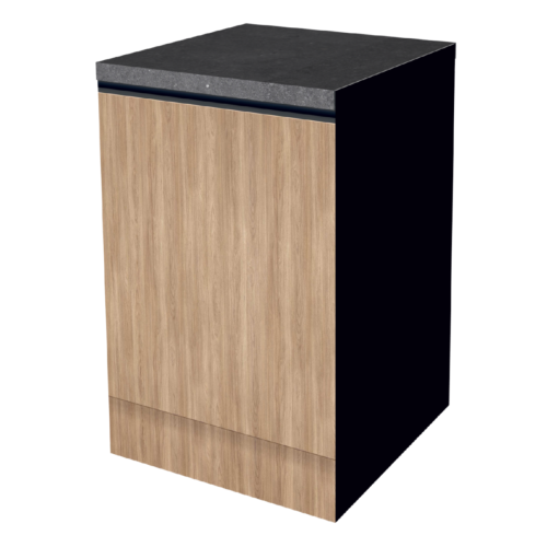 LOWER CABINET 60 CM WOOD | interchangeable worktop | double-sided fronts, black back