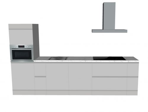 CUBIQZ STRAIGHT KITCHEN GREY 330 X 60 CM | Cardboard Kitchen | Double-sided Fronts | Removable Worktop | Homestaging