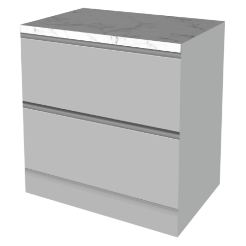 LOWER CABINET 90 CM GREY | interchangeable worktop | double-sided fronts, white back