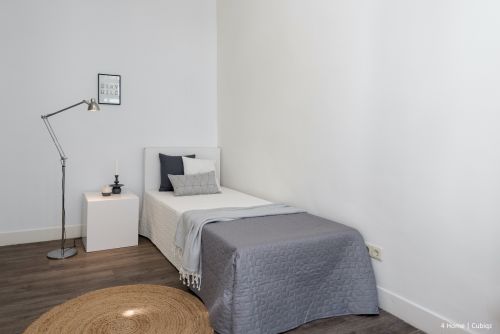 Cardboard bed, single with headboard. Lightweight modules for Home Staging. Easy to use, transport, store and reuse!