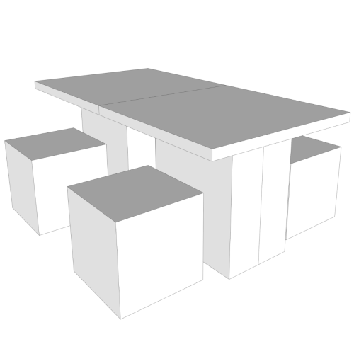 CARDBOARD DINING TABLE WITH FOUR STOOLS | 180 X 90 CM | Homestaging | Real Estate Photography