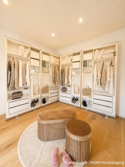 Roll up wardrobe. Mix and Match the men's and women's version and create the look of a walk-in closet