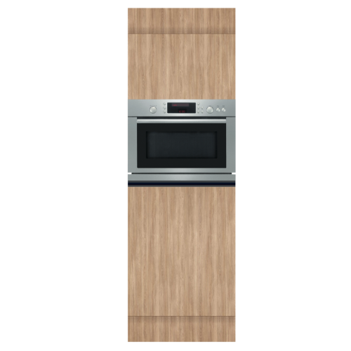 HIGH CABINET 60 CM WOOD | microwave oven | double-sided fronts, black back