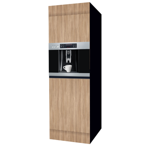 HIGH CABINET 60 CM WOOD | coffeemachine| double-sided fronts, black back