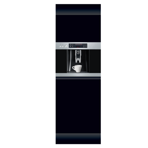 HIGH CABINET 60 CM BLACK | coffee machine | double-sided fronts, wood back
