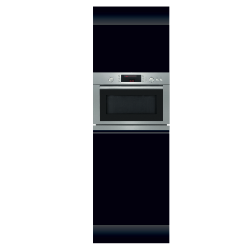 HIGH CABINET 60 CM BLACK | interchangeable worktop | double-sided fronts, wood back