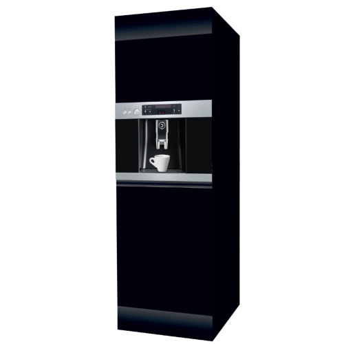 HIGH CABINET 60 CM BLACK | coffee machine | double-sided fronts, wood back