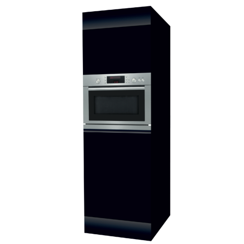 HIGH CABINET 60 CM BLACK | interchangeable worktop | double-sided fronts, wood back