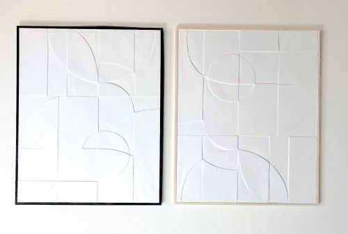 Printed Wall Art reliëf Painting - Wall Panel 3D-effect - textured Wall Panel with black and wood frame - Cubiqz