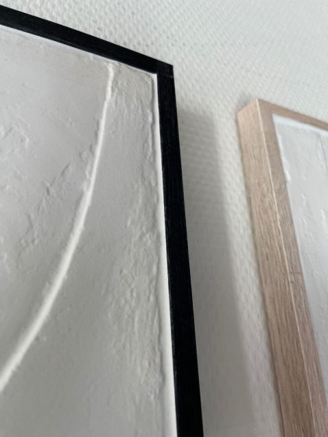 Black and Wood frame of Printed Wall Art reliëf Painting - Wall Panel 3D-effect - textured Wall Panel - Cubiqz