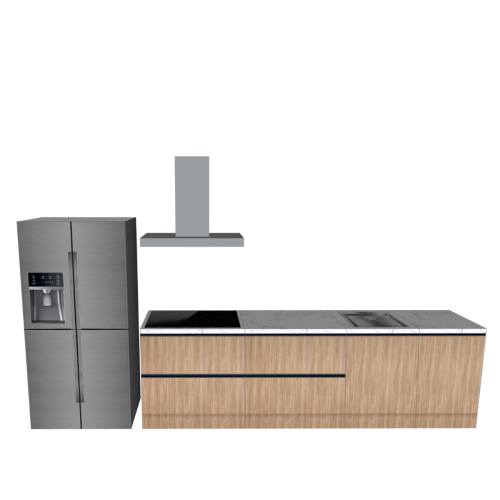 CUBIQZ STRAIGHT KITCHEN WOOD 390 X 60 CM | Cardboard Kitchen | Double-sided Fronts | Removable Worktop