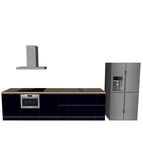 CUBIQZ STRAIGHT KITCHEN BLACK 420 X 60 CM | Cardboard Kitchen | Double-sided Fronts | Removable Worktop