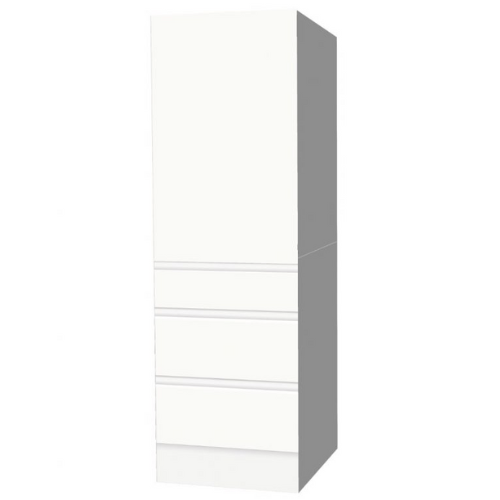 HIGH CABINET 60 CM WITH DRAWERS | Cardboard Kitchen Basic – Handleless & Wooden Worktop | Homestaging