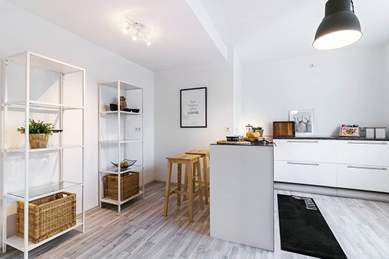 Raum 2 with CUBIQZ basic cardboard cornerkitchen Raum 2 with CUBIQZ basic cardboard cornerkitchen