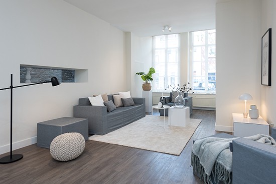 4HOME with Cubiqz cardboard couch and chair with GRACE fabric cover 4HOME with Cubiqz cardboard couch and chair with GRACE fabric cover