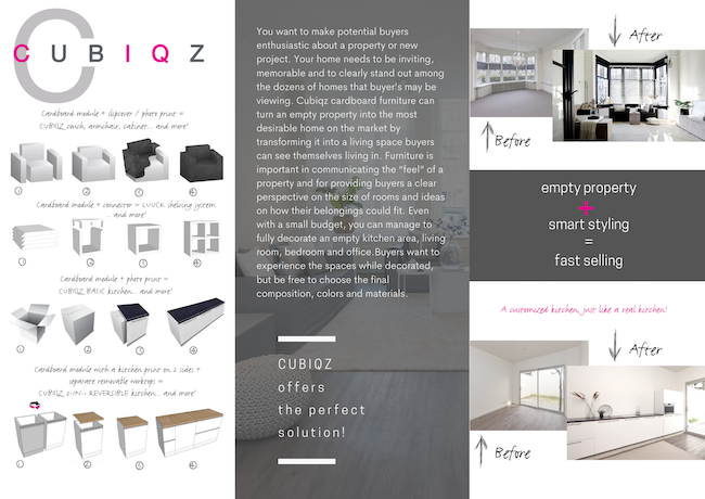 What is homestaging with Cubiqz cardboard kitchens and cardboard furniture?