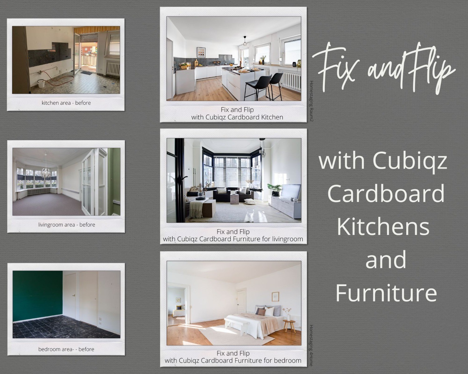 Fix and Flip with Cubiqz cardboard Modules | Examples