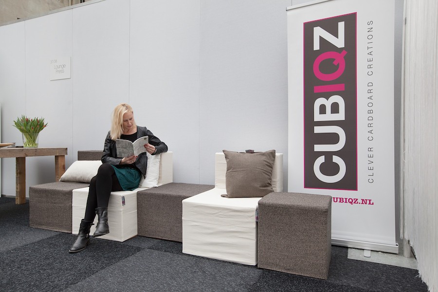 CUBIQZ cardboard furniture for EXPO-TAKEYOURSEAT CUBIQZ cardboard furniture for EXPO-TAKEYOURSEAT